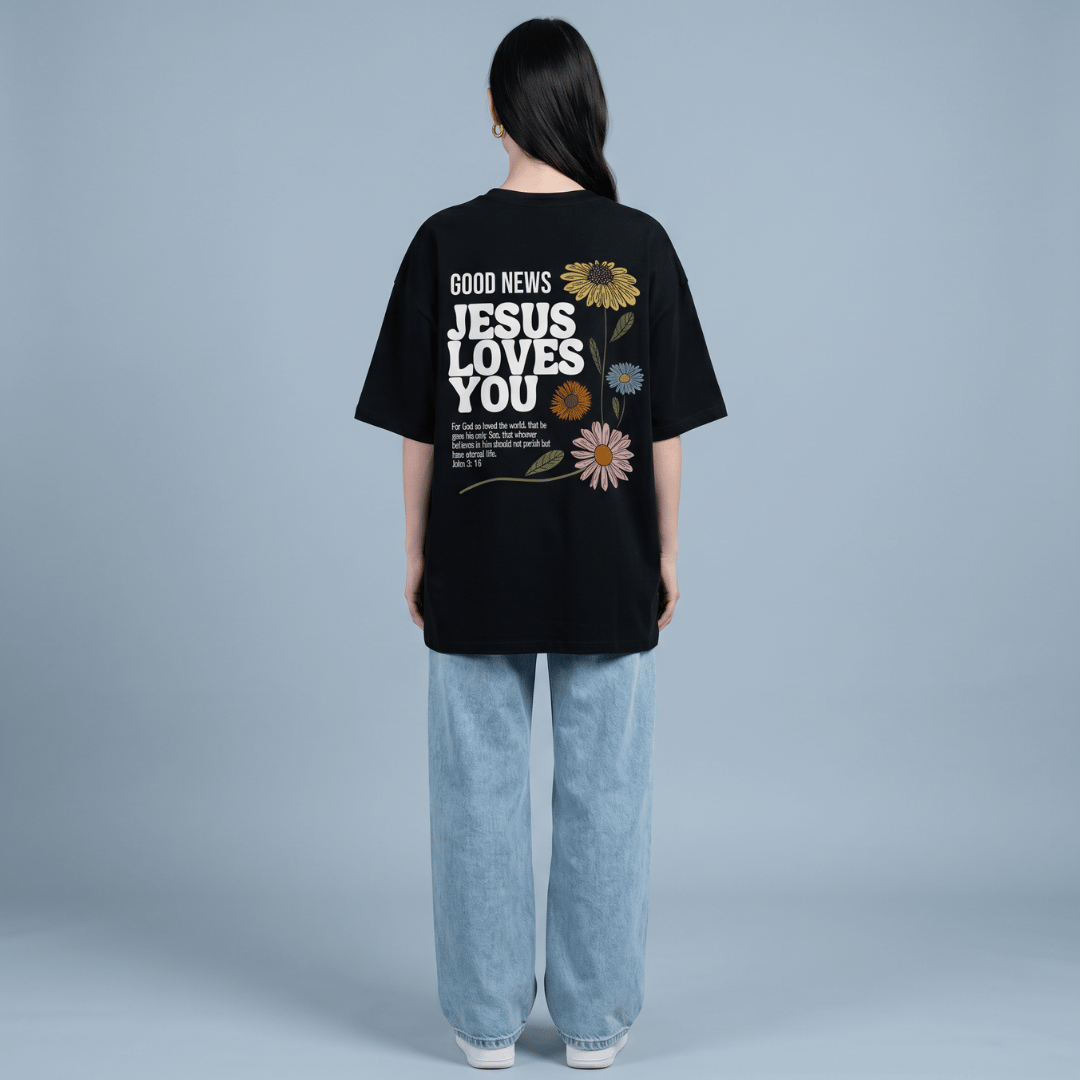 Tshirt oversized GOOD NEWS LOVES YOU / MUJER