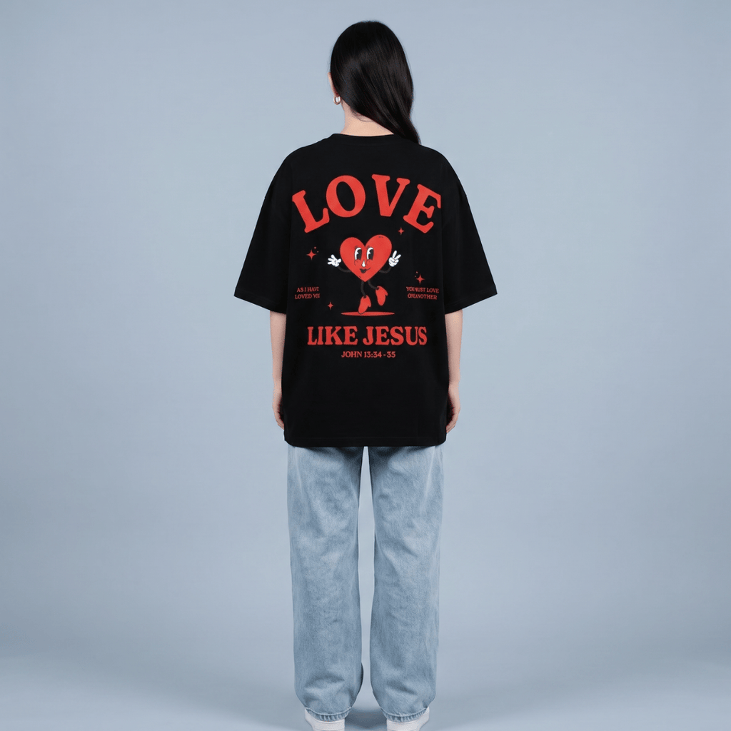 Tshirt oversized LOVE LIKE JESUS / MUJER