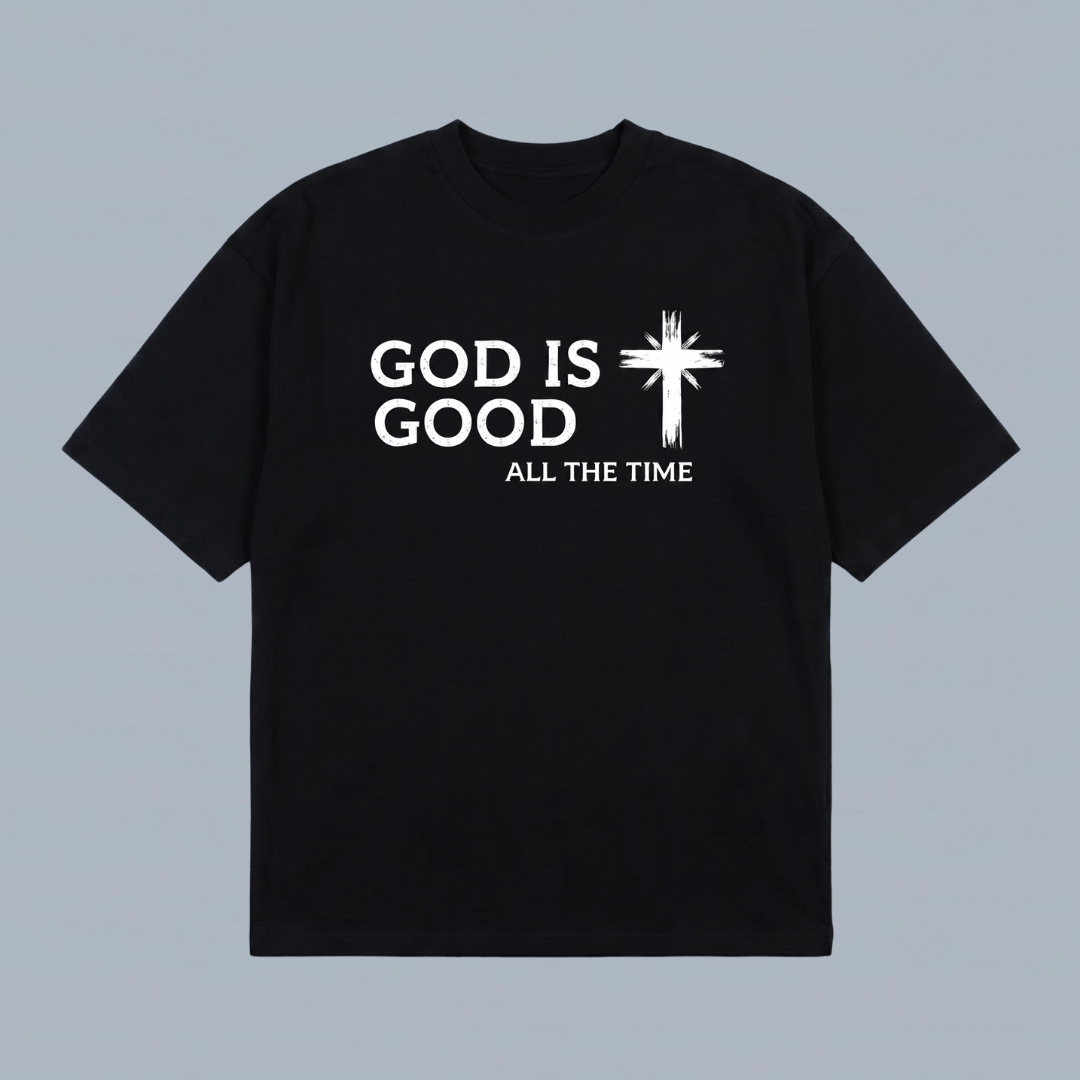 Tshirt oversized- NEGRA GOD IS GOD ALL THE TIME / HOMBRE