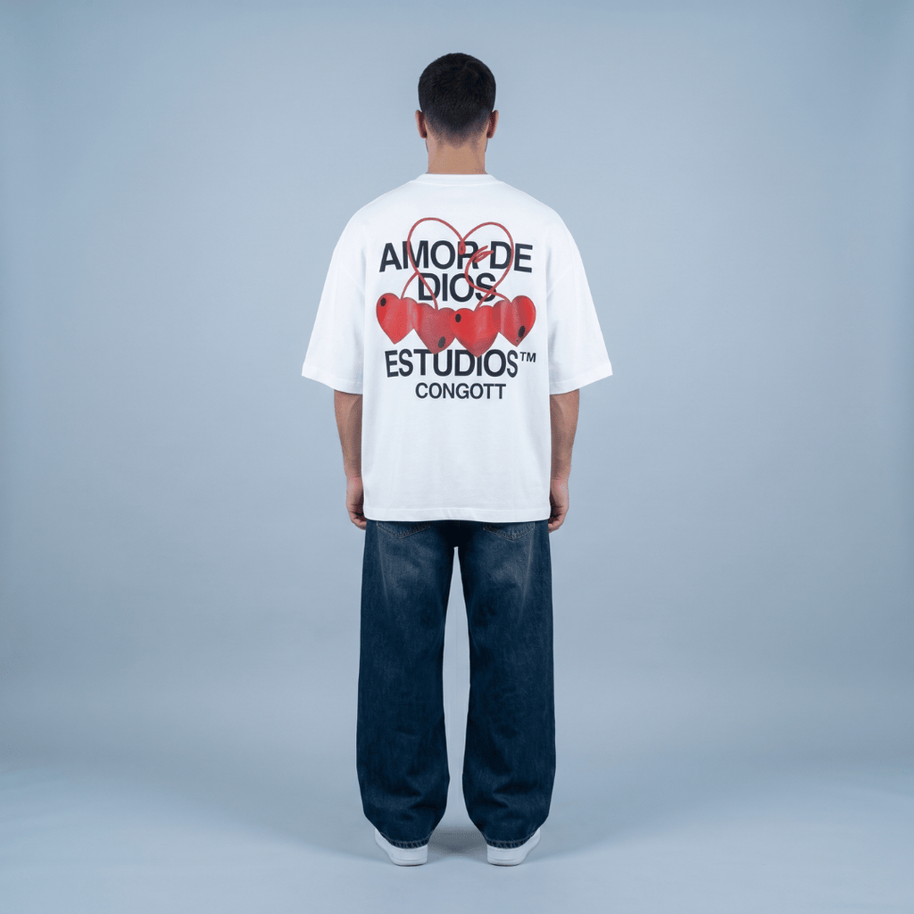 Tshirt oversized-AMOR DE DIOS BLANCA/ HOMBRE