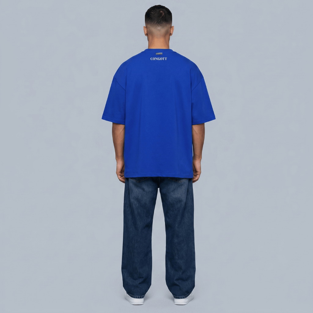 Tshirt oversized- AZUL CARDIO / HOMBRE