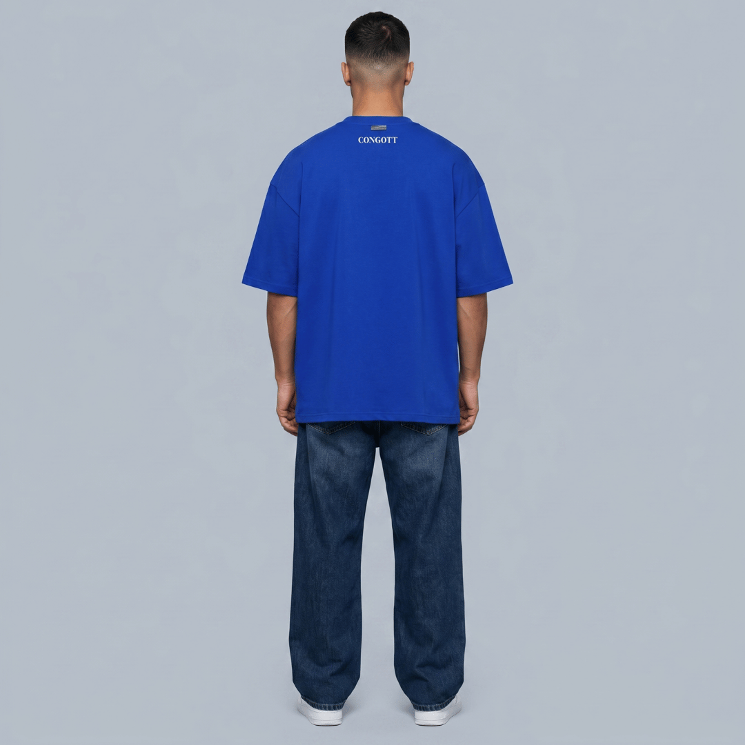 Tshirt oversized- AZUL CARDIO / HOMBRE