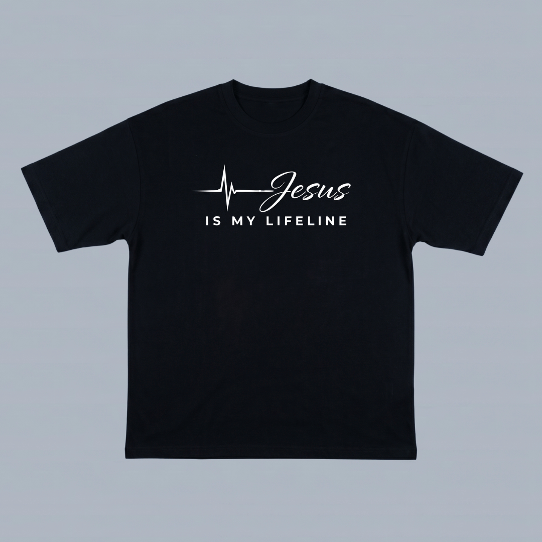 Tshirt oversized- JESUS IS MY LIFELINE / HOMBRE