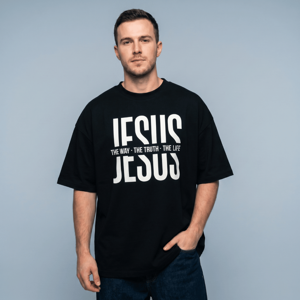 Tshirt oversized- NEGRA JESUS THE WAY / HOMBRE