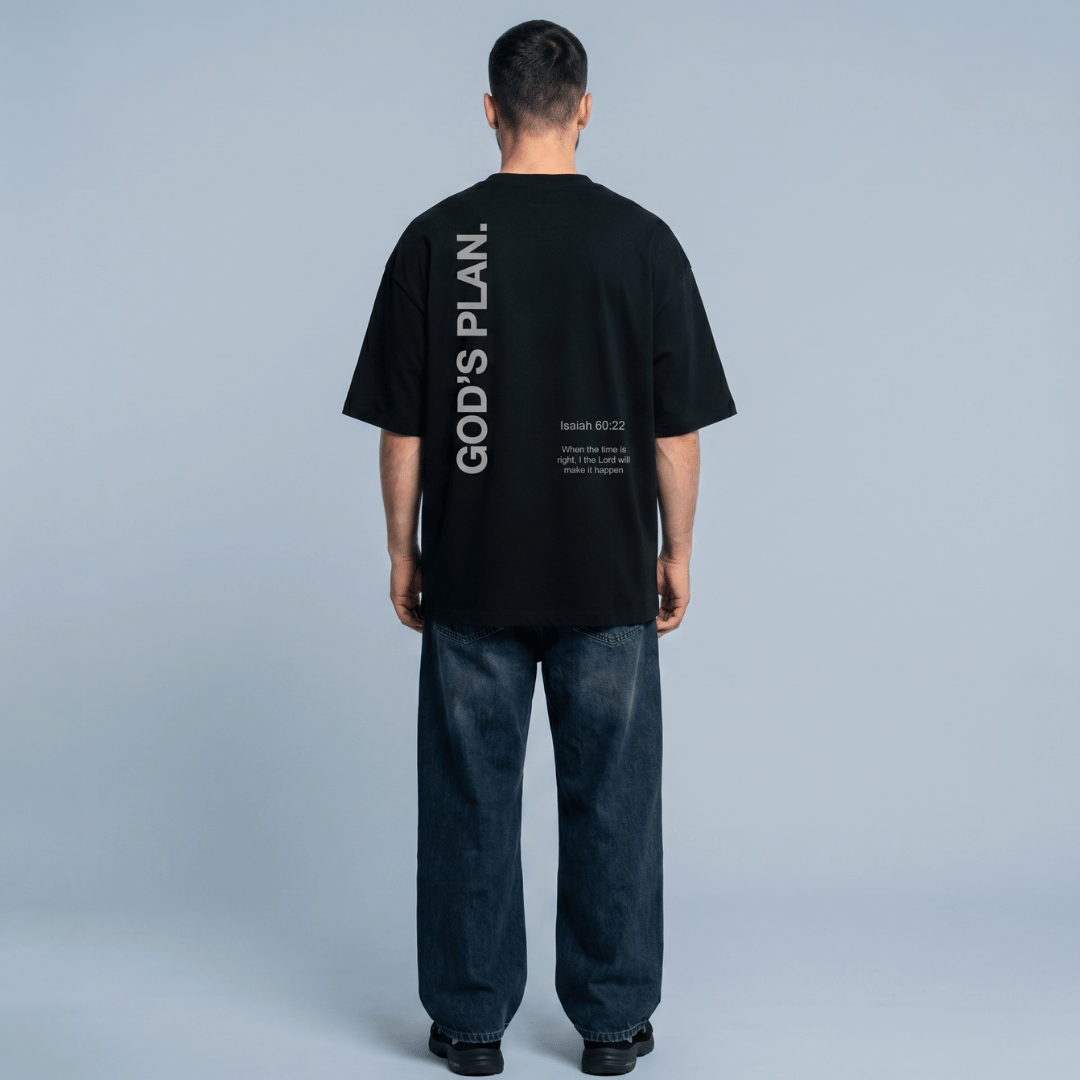 Tshirt oversized-NEGRO GOD IS PLAN / HOMBRE