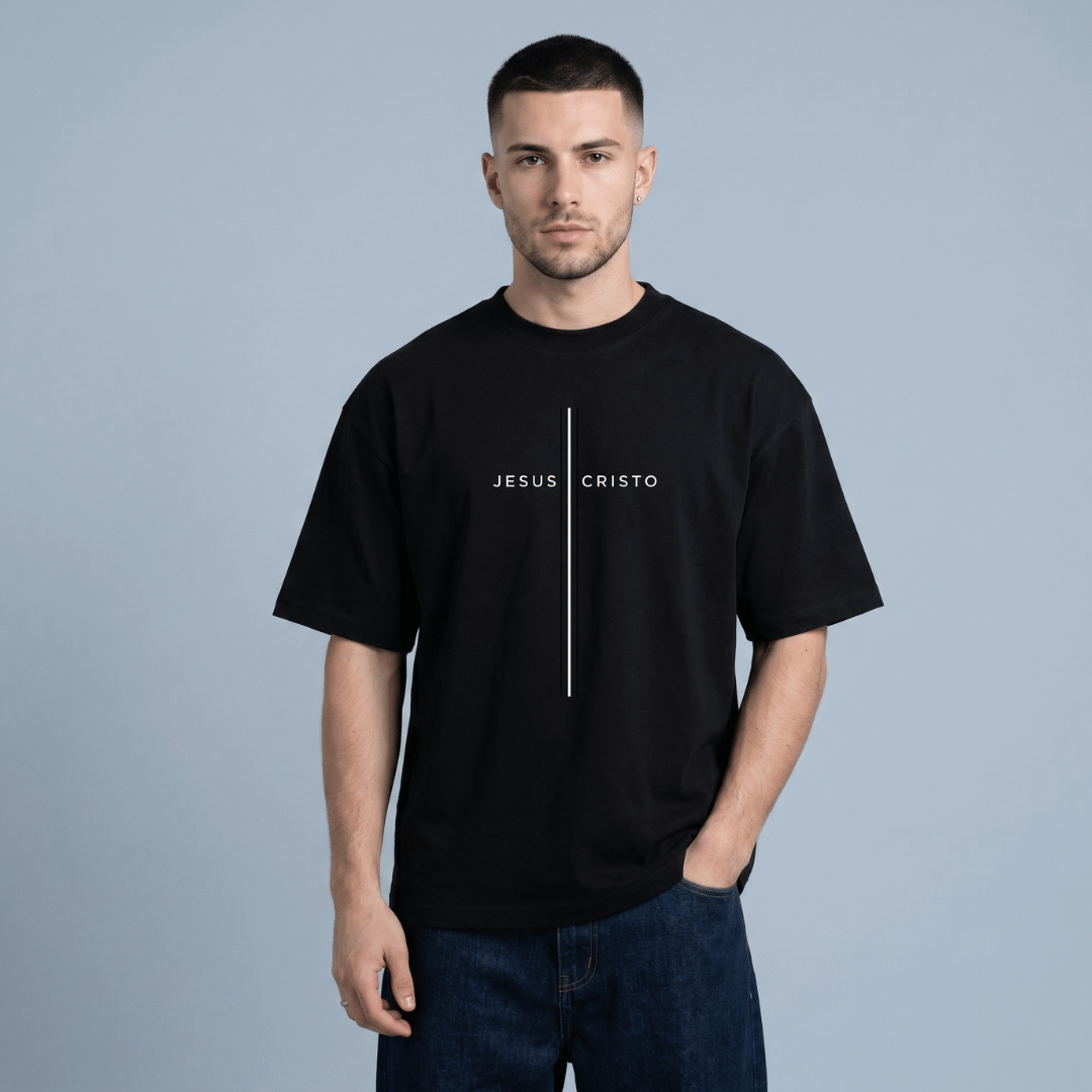 Tshirt oversized- NEGRA JESUSCRISTO 1002 / HOMBRE