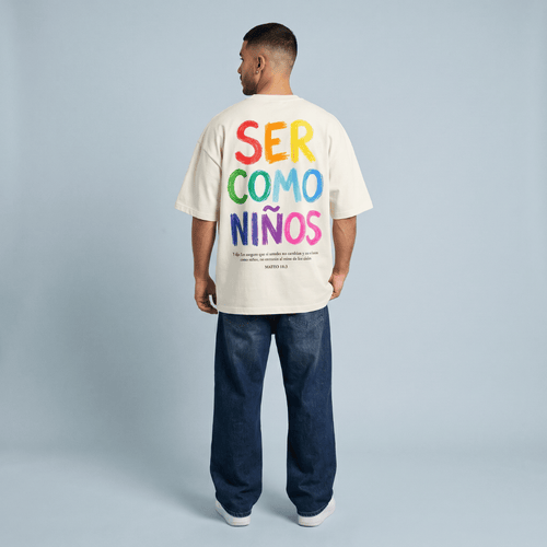 Tshirt oversized-BLANCO SER COMO NIÑOS / HOMBRE