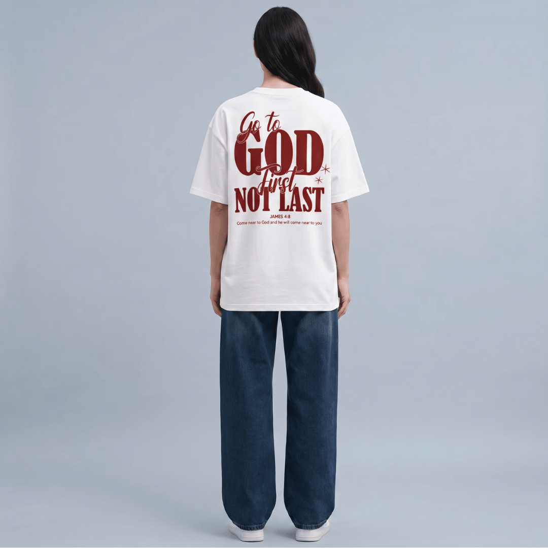 Tshirt oversized  GO TO GOD FIRST / MUJER