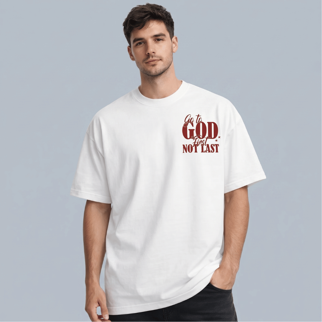 Tshirt oversized  GO TO GOD FIRST