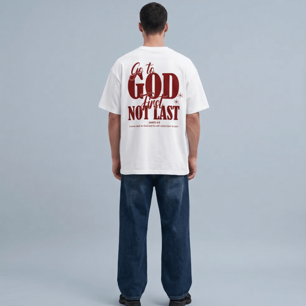 Tshirt oversized  GO TO GOD FIRST