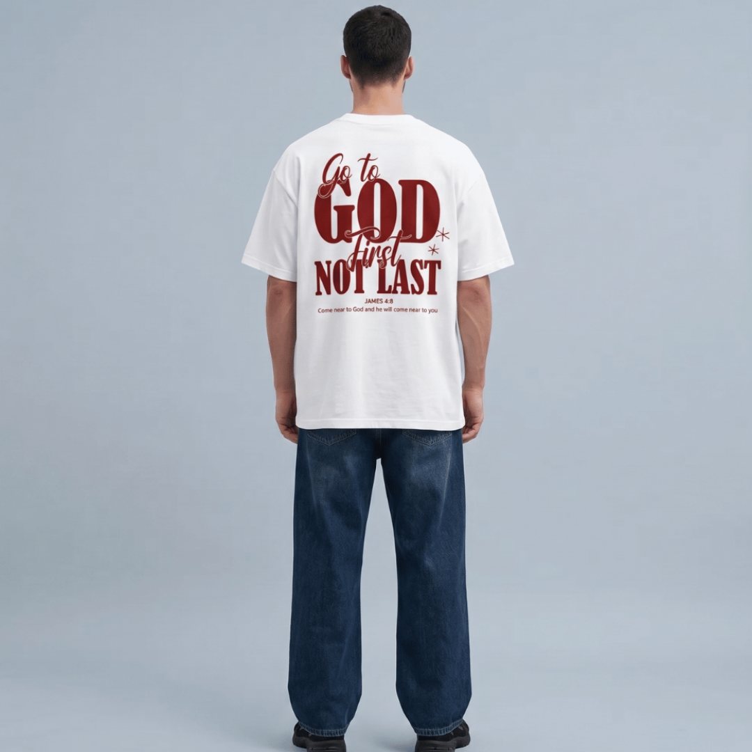 Tshirt oversized  GO TO GOD FIRST
