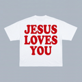 Tshirt oversized  JESUS LOVE YOU RED