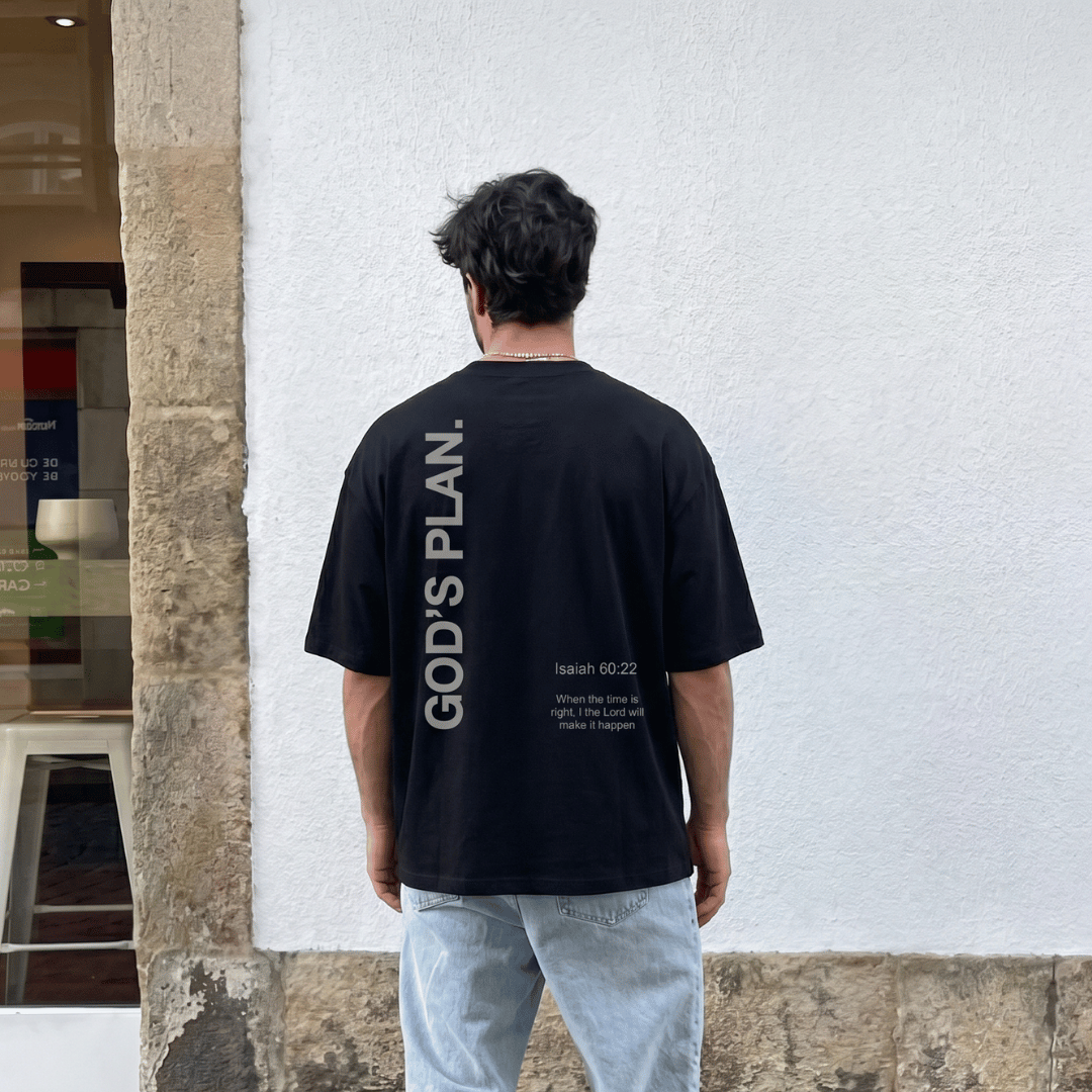 Tshirt oversized-NEGRO GOD IS PLAN / HOMBRE