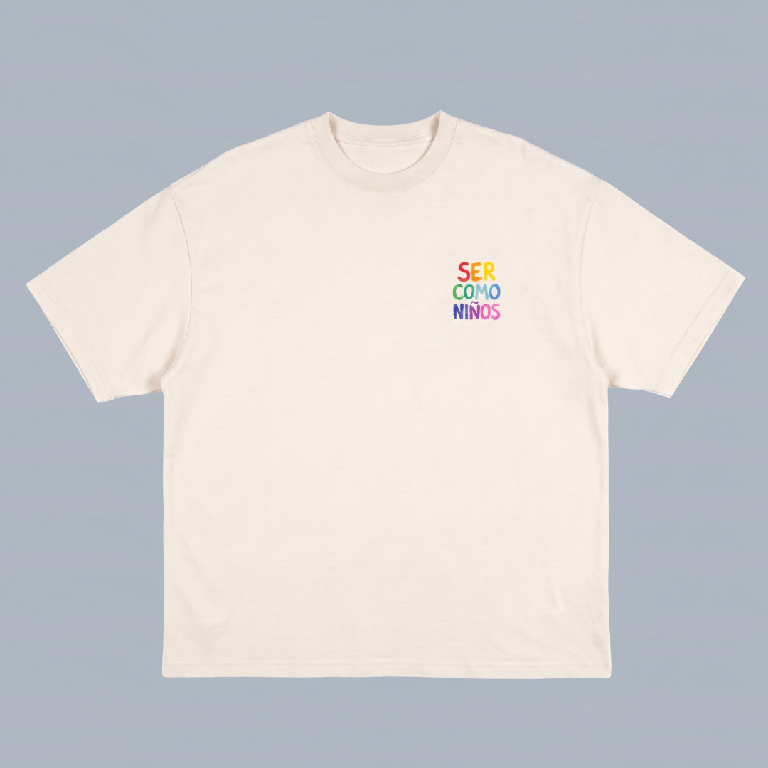 Tshirt oversized-BLANCO SER COMO NIÑOS / MUJER
