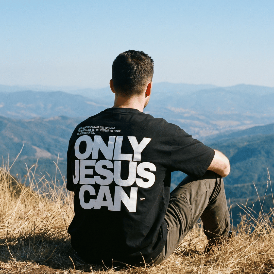 Tshirt oversized- HOMBRE-  ONLY JESUS CAN / HOMBRE