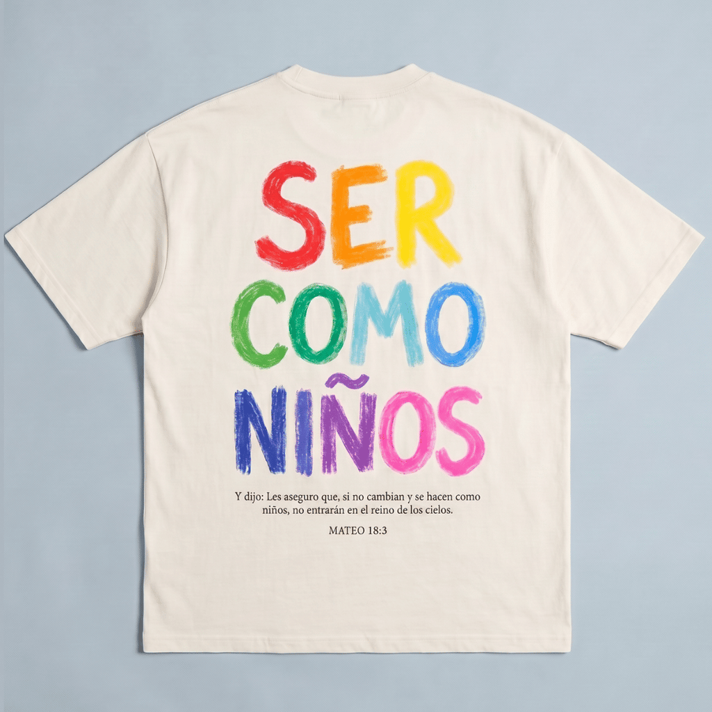 Tshirt oversized-BLANCO SER COMO NIÑOS / MUJER